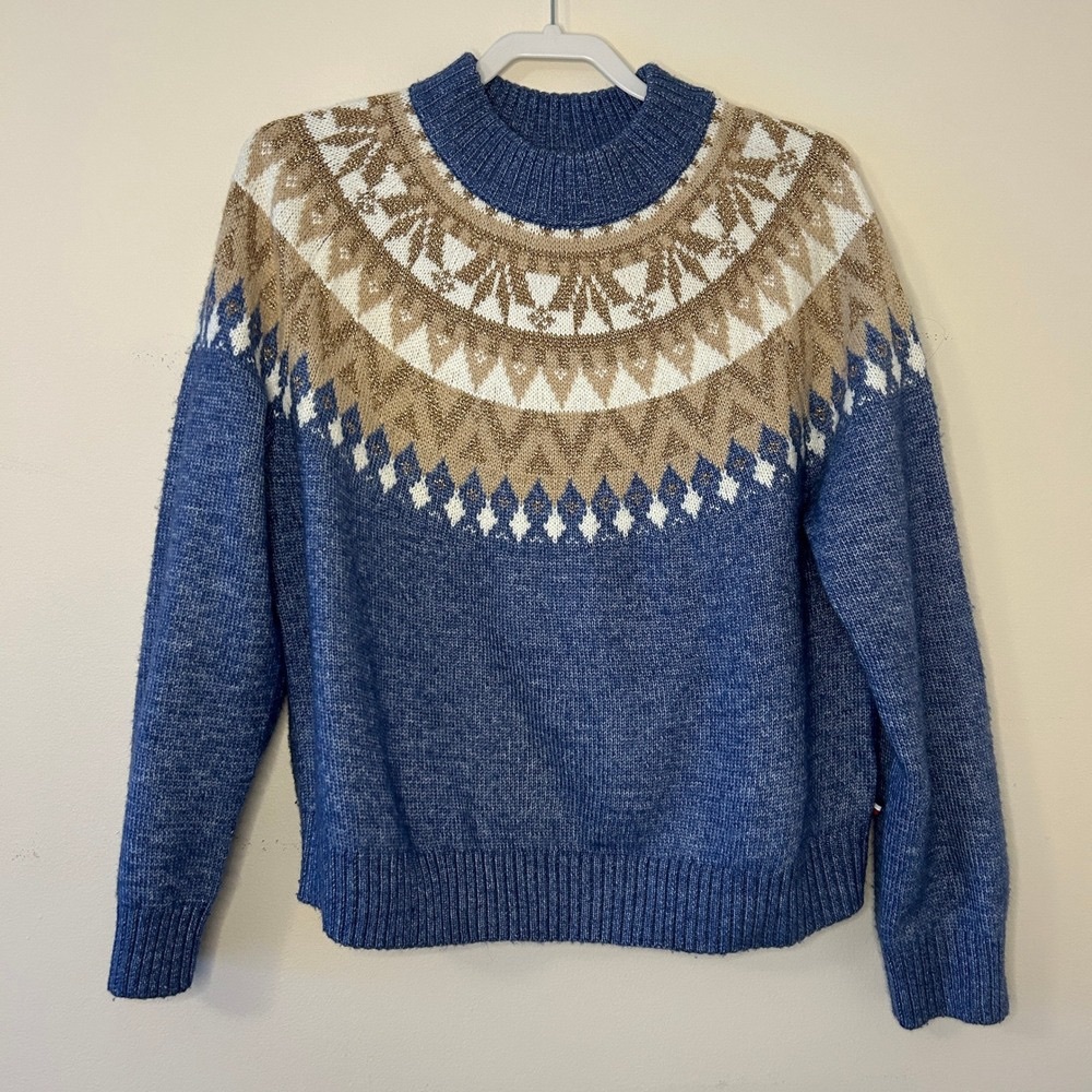 Blue and Brown Patterned Men's Sweater